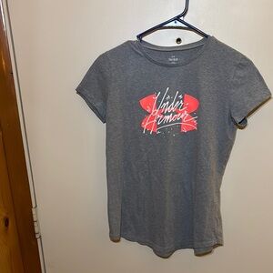 Under Armour Gray T-Shirt with Red Logo